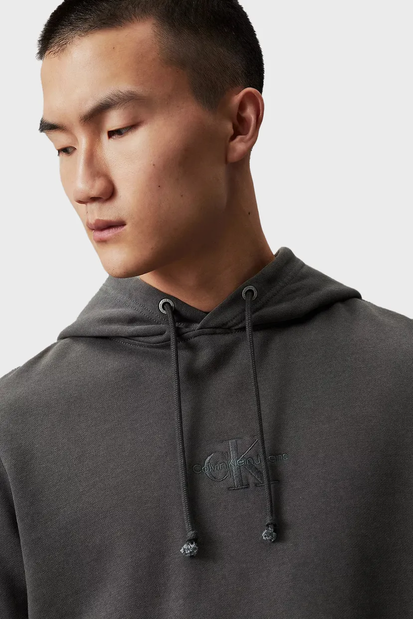 Мужское темно-серое худи WASHED MONOLOGO HOODIE 3