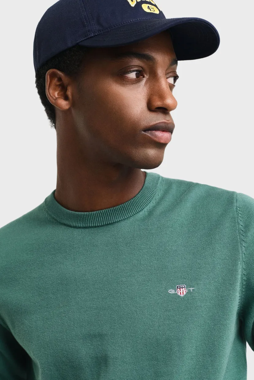 Мужской зеленый джемпер CLASSIC COTTON C-NECK 4