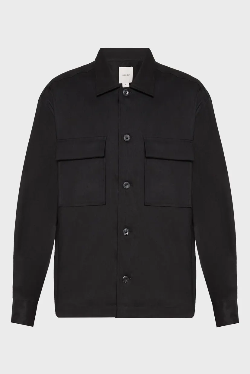 Мужская черная рубашка STRETCH OVERSHIRT 7