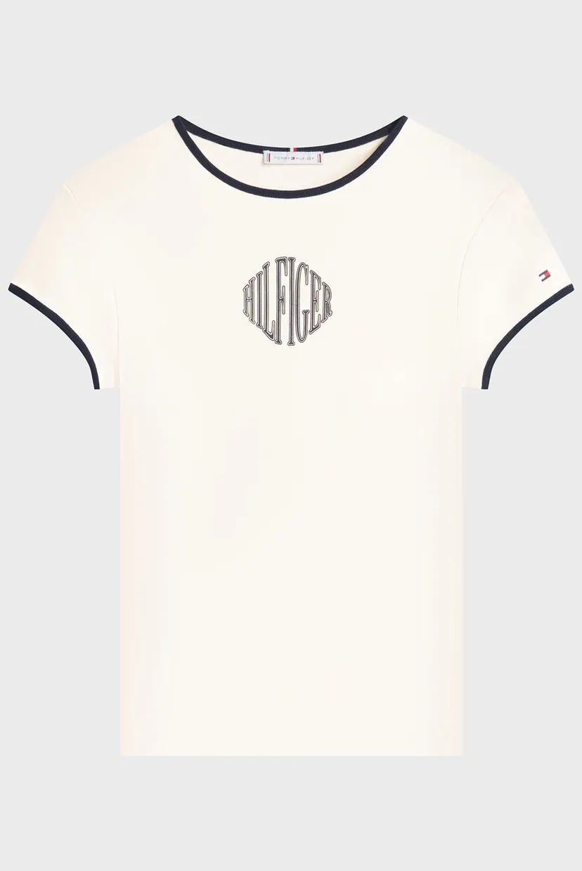 Жіноча біла футболка VARSITY SLIM 5