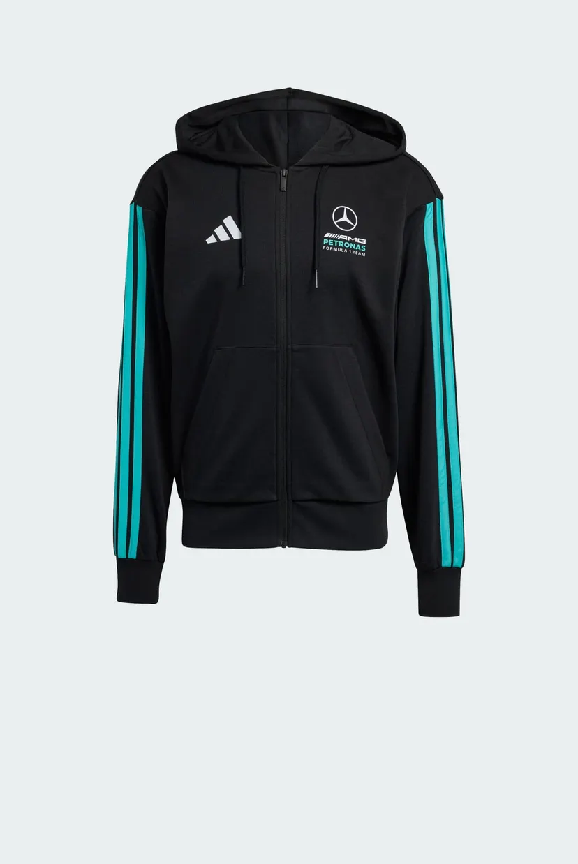 Мужское черное худи MERCEDES - AMG PETRONAS FORMULA 1 TEAM DNA FULL ZIP 6