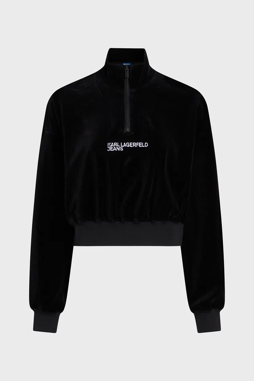 Жіноча чорна спортивна кофта half-zip chord 5
