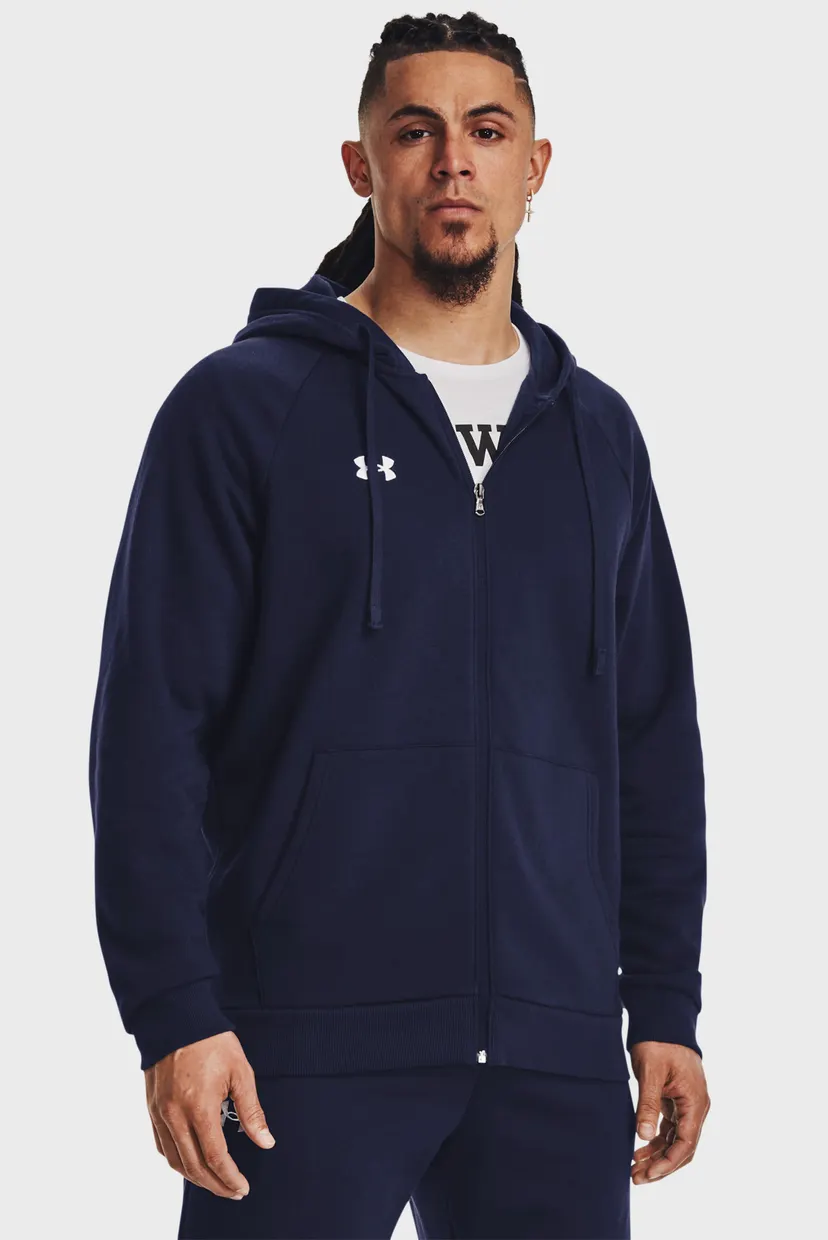 Мужское темно-синее худи UA Rival Fleece FZ Hoodie Under Armour