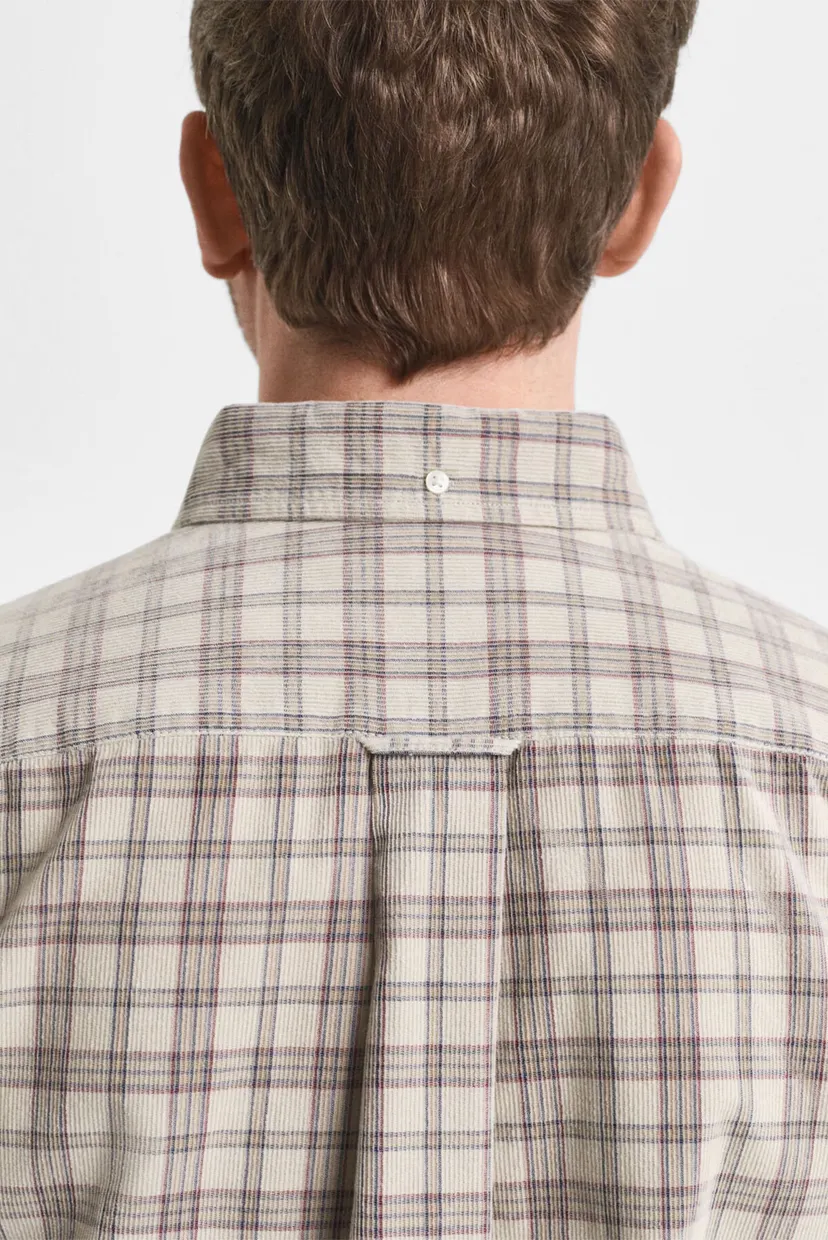 Мужская бежевая вельветовая рубашка в клетку REG CORDUROY CHECK SHIRT 4