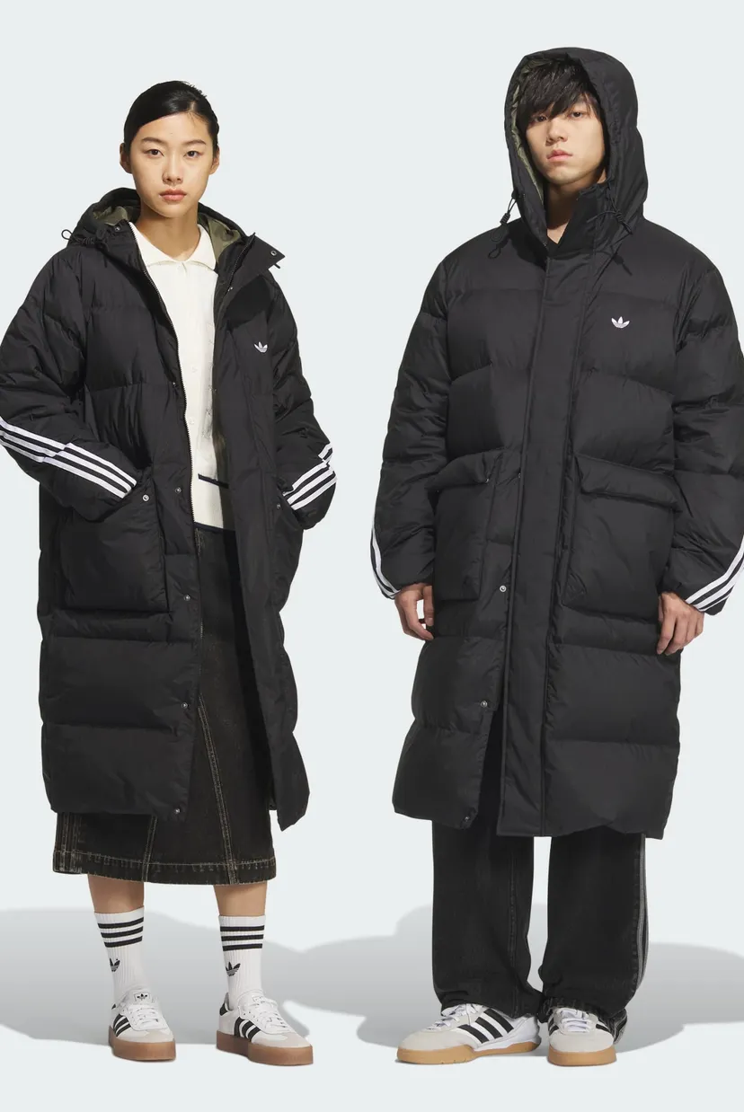 Черная куртка 3-Stripes Long Down (унисекс) adidas KC2564 — MD-Fashion