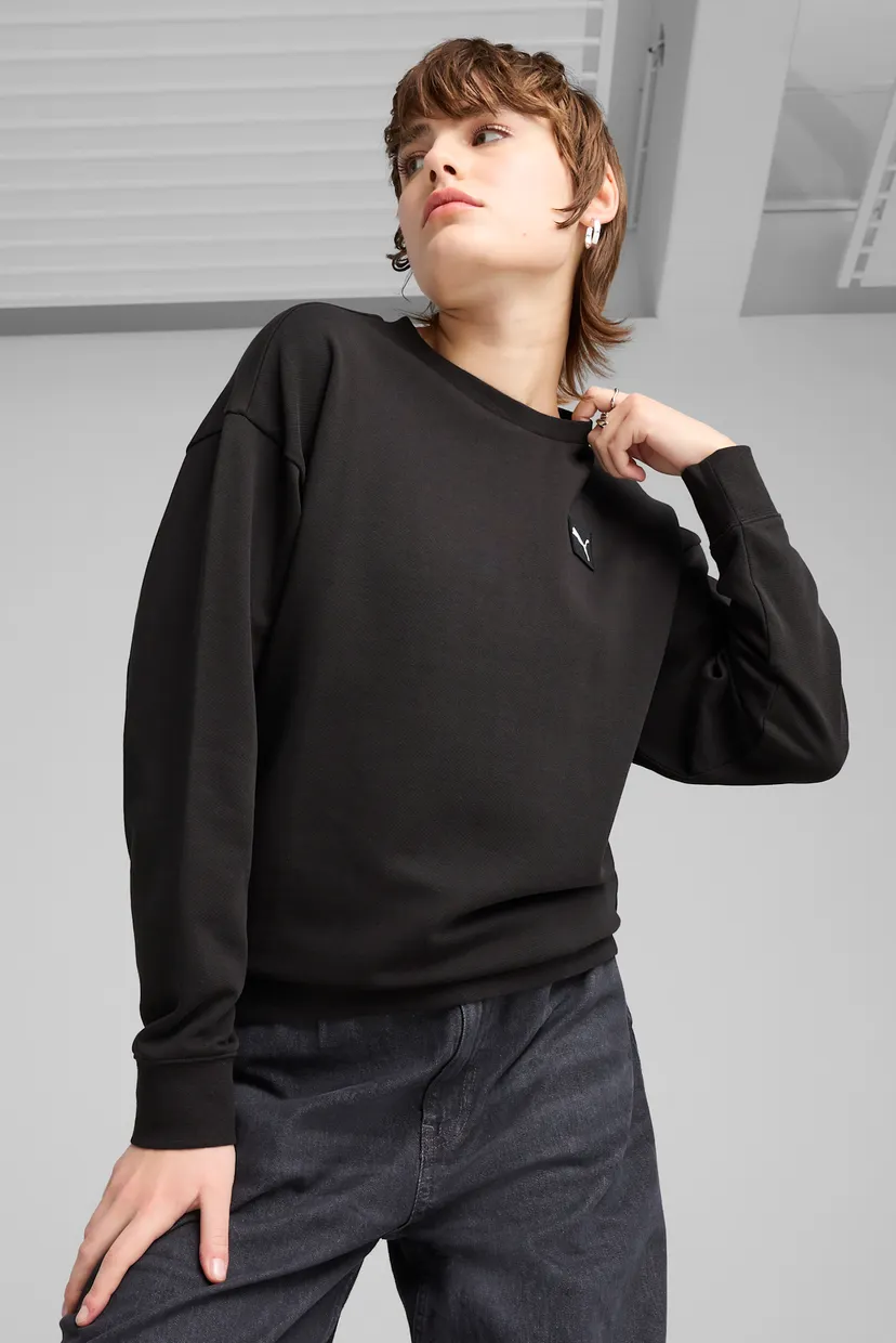Женский черный свитшот ESS ELEVATED Comfort Crew Women PUMA