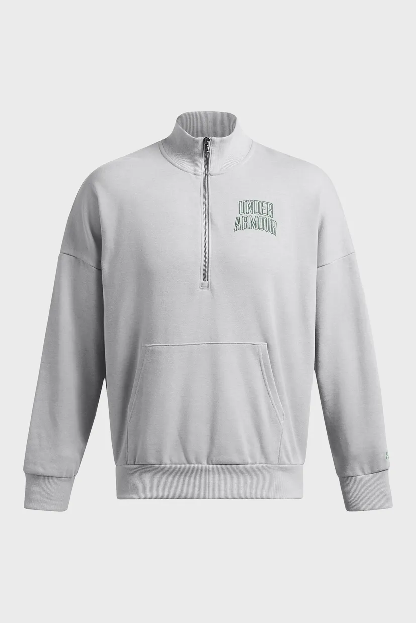 Чоловіча світло-сіра спортивна кофта UA Icon HWT Terry OS 1/2 Zip 4