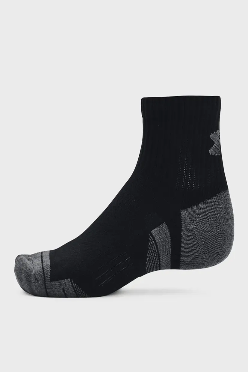 Черные носки (3 пары) UA Performance Cotton 3p Qtr 4