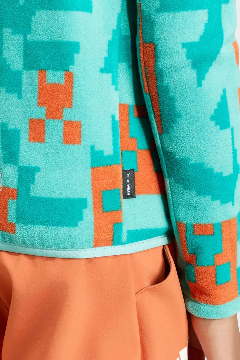 Дитяча бірюзова спортивна кофта з візерунком Adidas Minecraft Terrex CLIMAWARM Full-zip Fleece 7