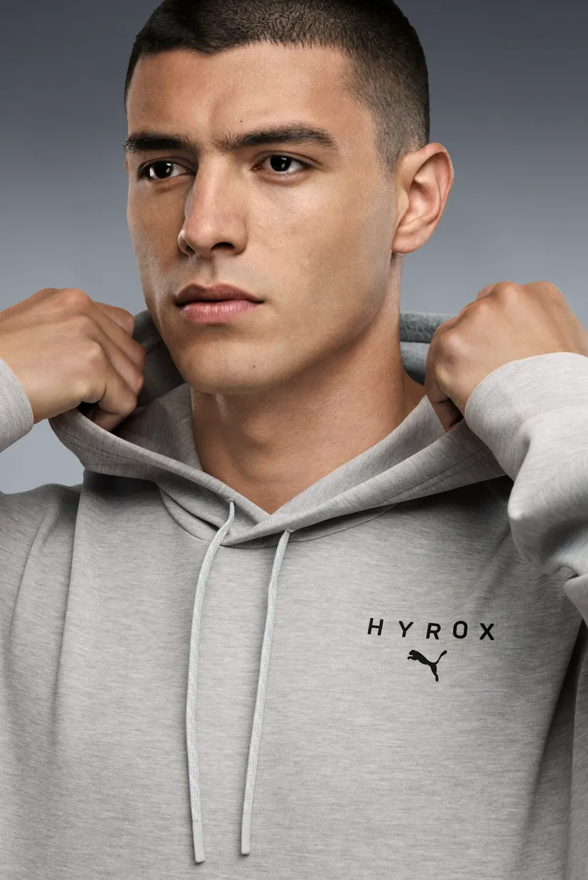 Чоловіче сіре худі PUMA x HYROX CLOUDSPUN Hoodie Men 4