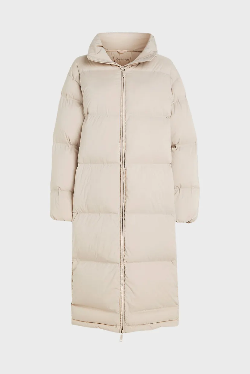 Жіночий бежевий пуховик SEAMLESS MAXI COAT 6