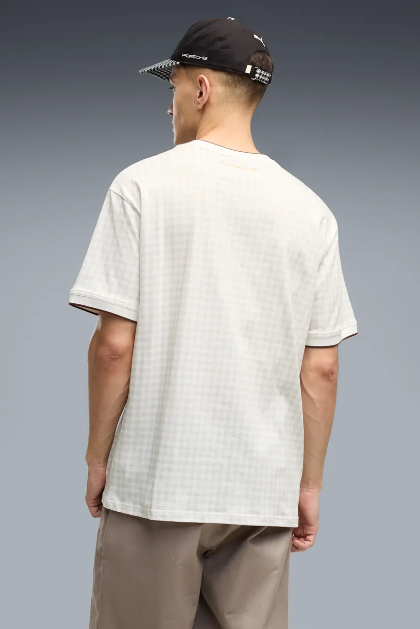 Мужская белая футболка в клетку Porsche Legacy Lifestyle Tee Men 3