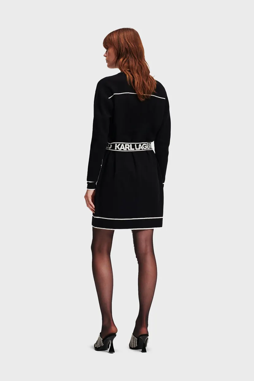 Жіночий чорний кардиган BRANDED BELTED CARDIGAN 4