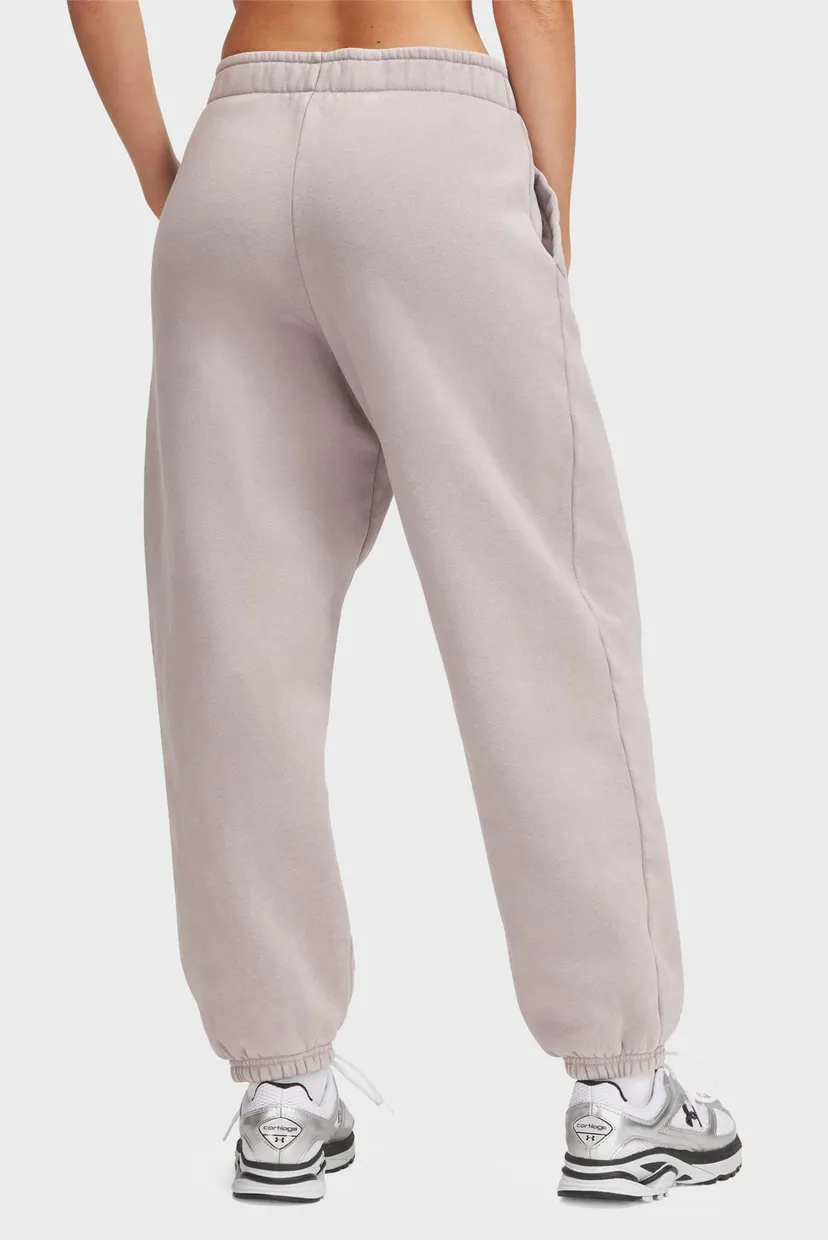 Женские пудровые спортивные брюки UA Icon HWT Flc OS Pant 3