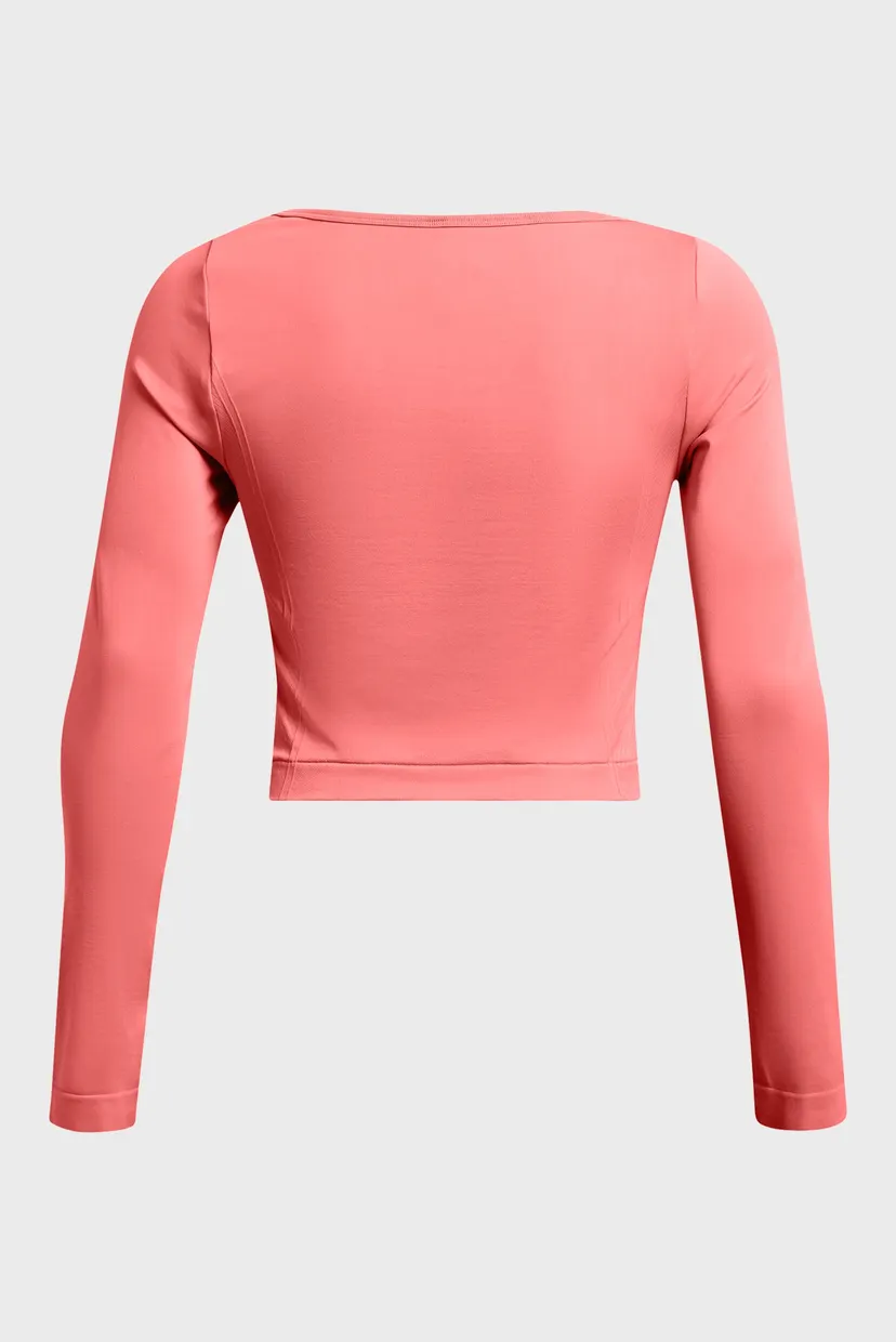 Жіночий кораловий лонгслів UA Train Seamless LS 5