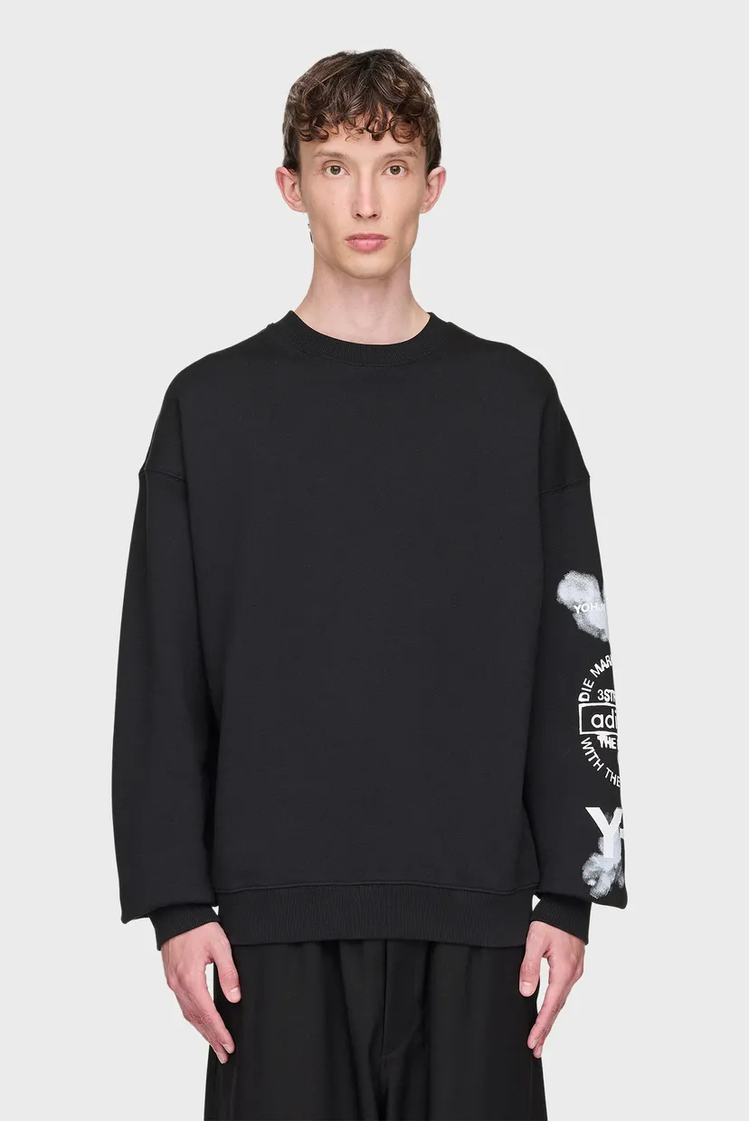 Чорний світшот Y-3 Graphic Crew (унісекс) 3