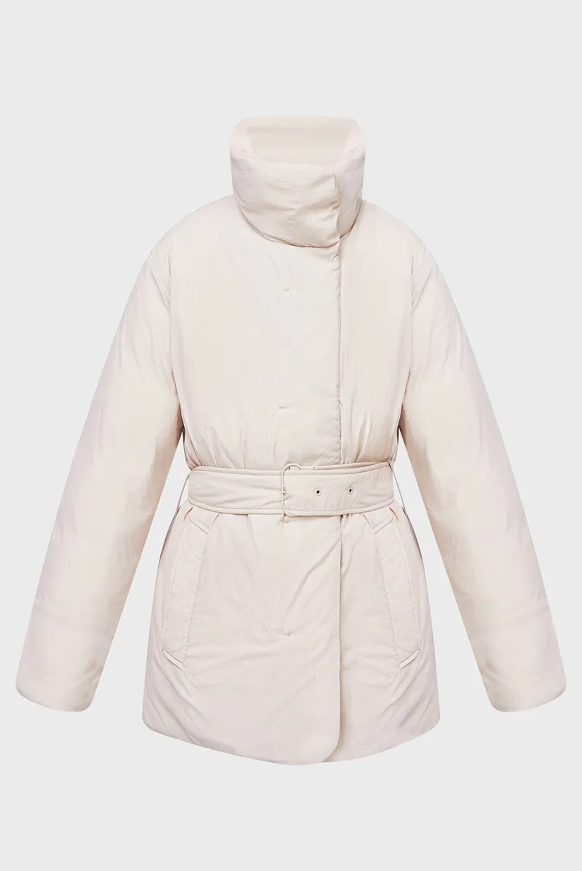 Женский бежевый пуховик CRINKLE NYLON DOWN WRAP 6