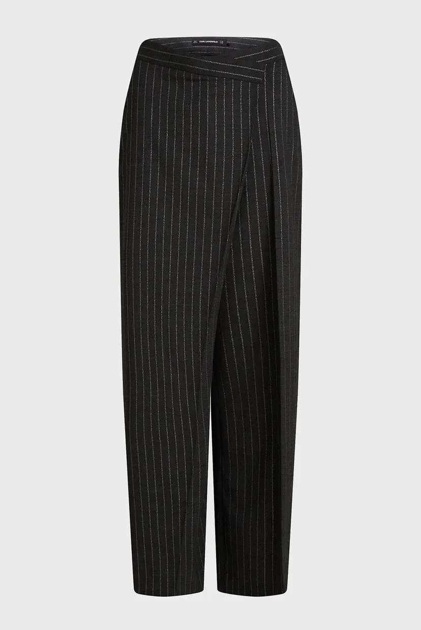 Жіночі сірі брюки у смужку PINSTRIPE WRAP PANTS 5