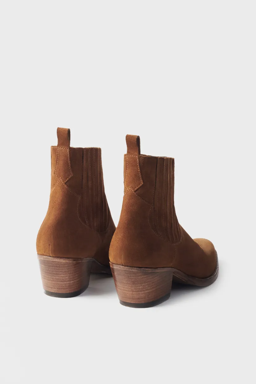 Женские коричневые казаки MAJE MFACH00190_CAMEL — MD-Fashion