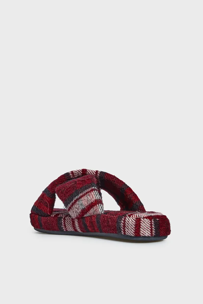 Жіночі бордові картаті капці TARTAN CHECK HOME SLIPPER 5
