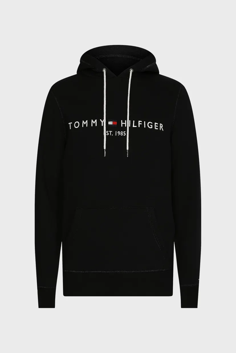 Мужское черное худи CORE TOMMY LOGO HOODY 5
