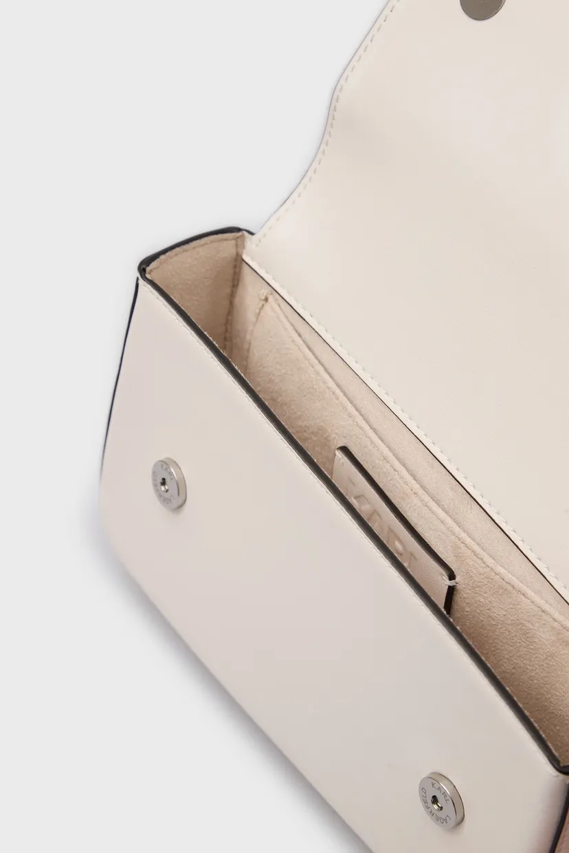 Жіноча біла шкіряна сумка IKON K SM FLAP SHB LEATHER 5