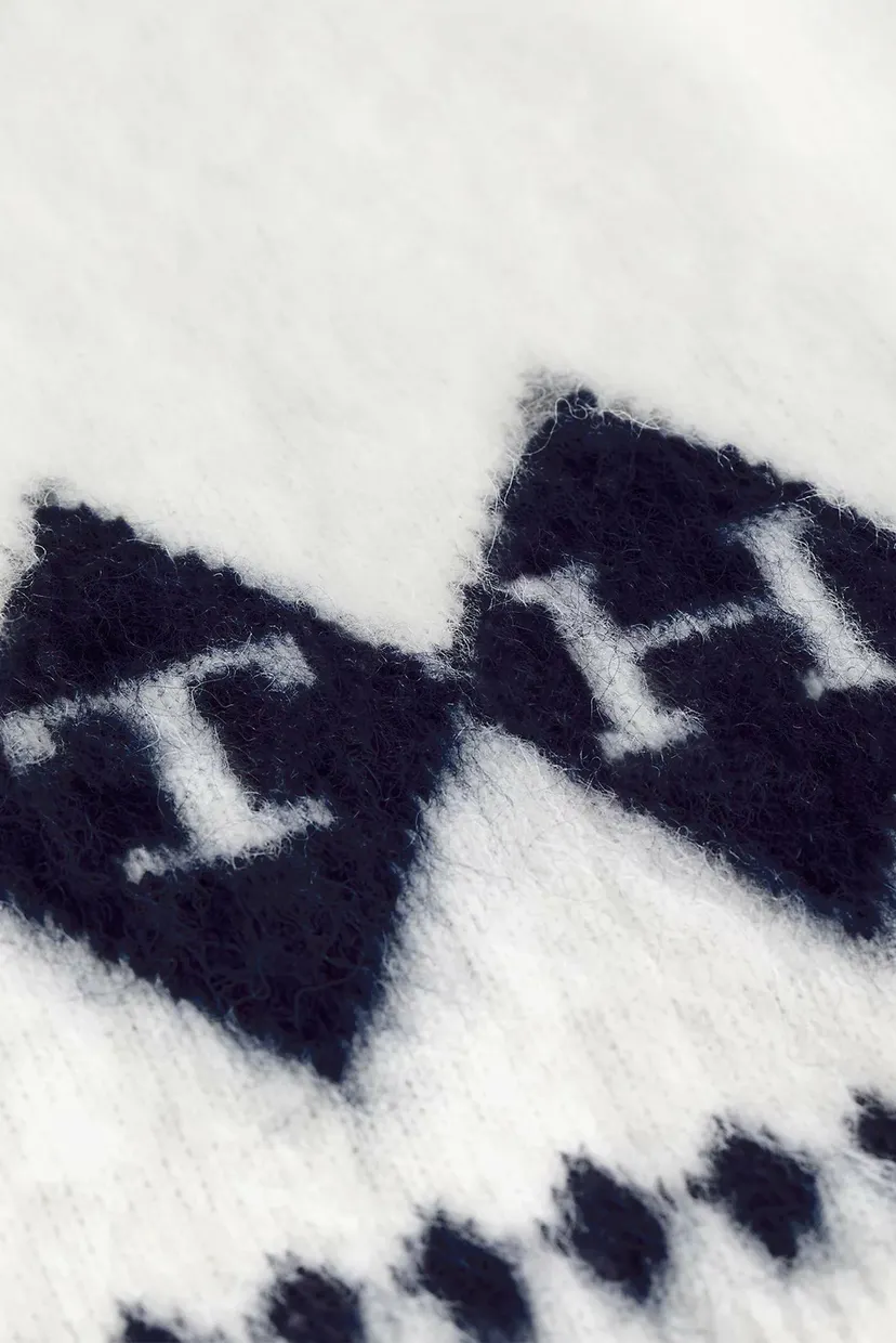 Женский белый джемпер FAIRISLE OVERSIZED 5