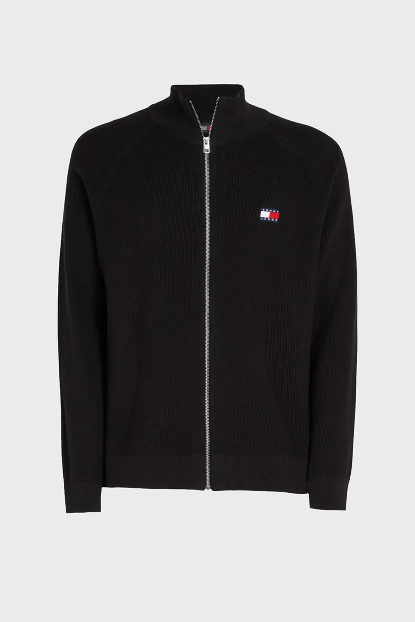 Мужской черный  кардиган TJM REG ZIPTRU HI NECK SWEATER 4