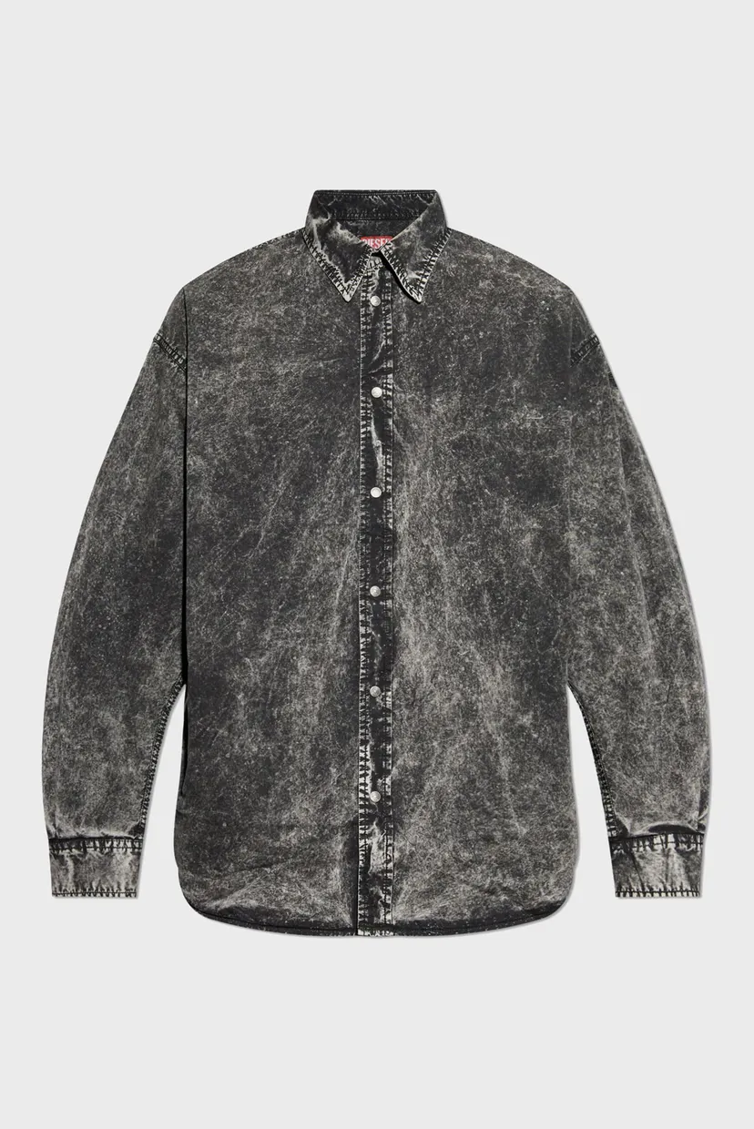 Мужская черная рубашка S-VEKEN CAMICIA 6