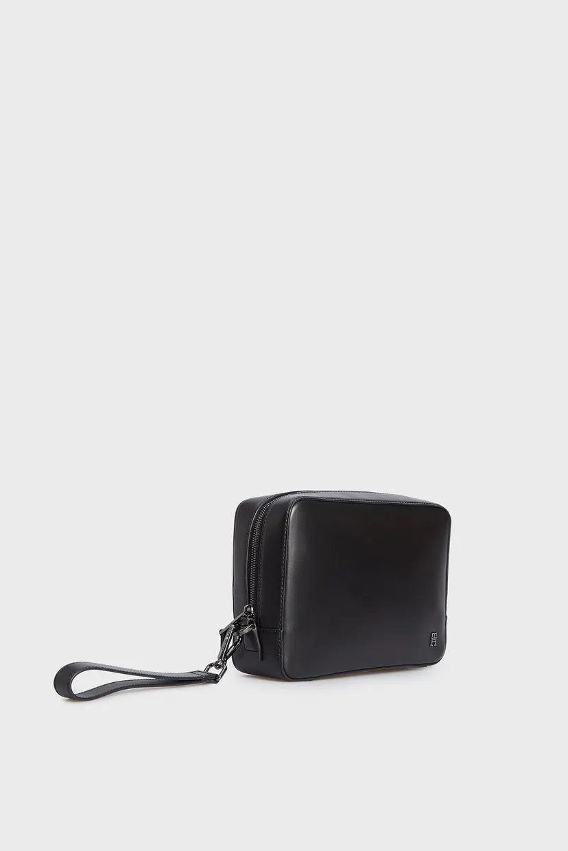 Чоловічий чорний шкіряний несесер TH MODERN LEA WASHBAG 3