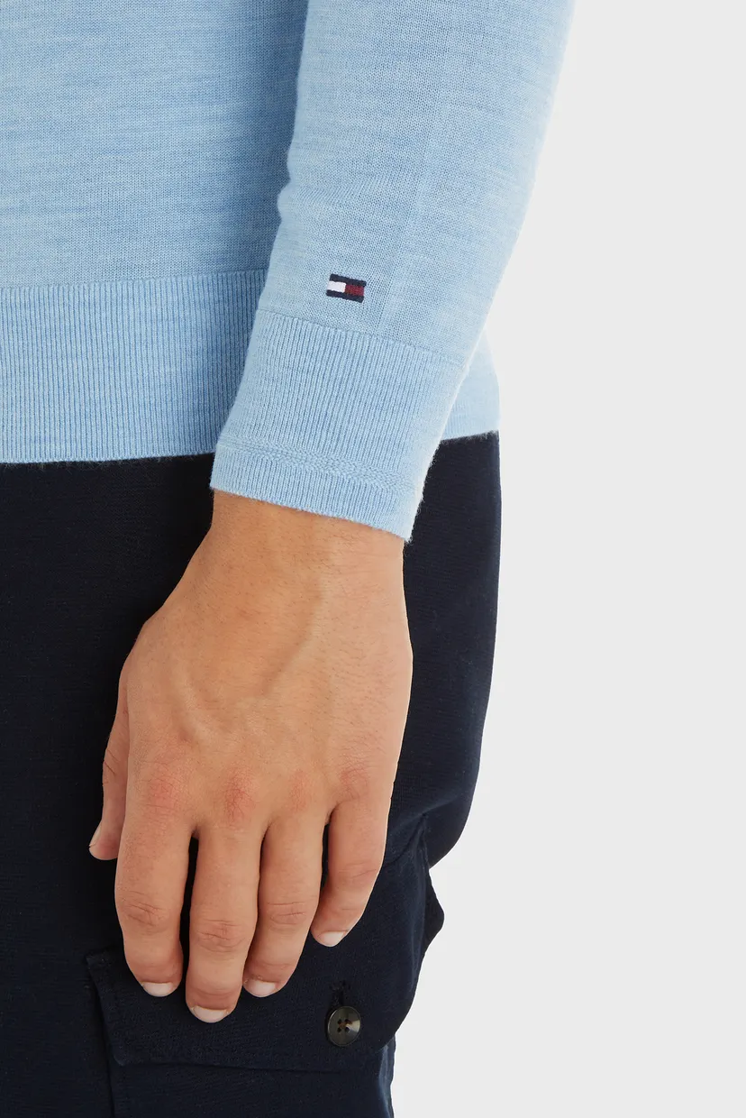 Мужской голубой шерстяной джемпер DC FINE GAUGE MERINO CREW NK 3