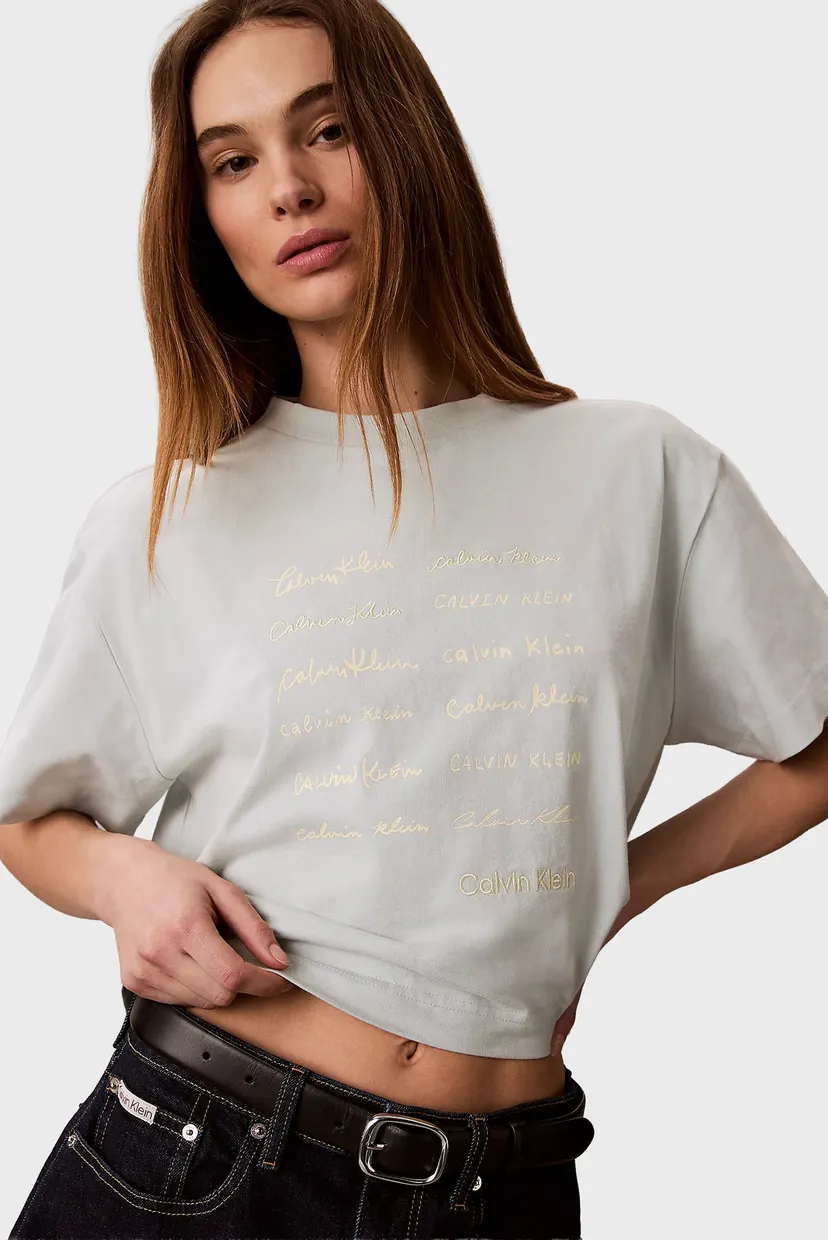 Жіноча м'ятна футболка CROPPED BOXY GRAPHIC 4