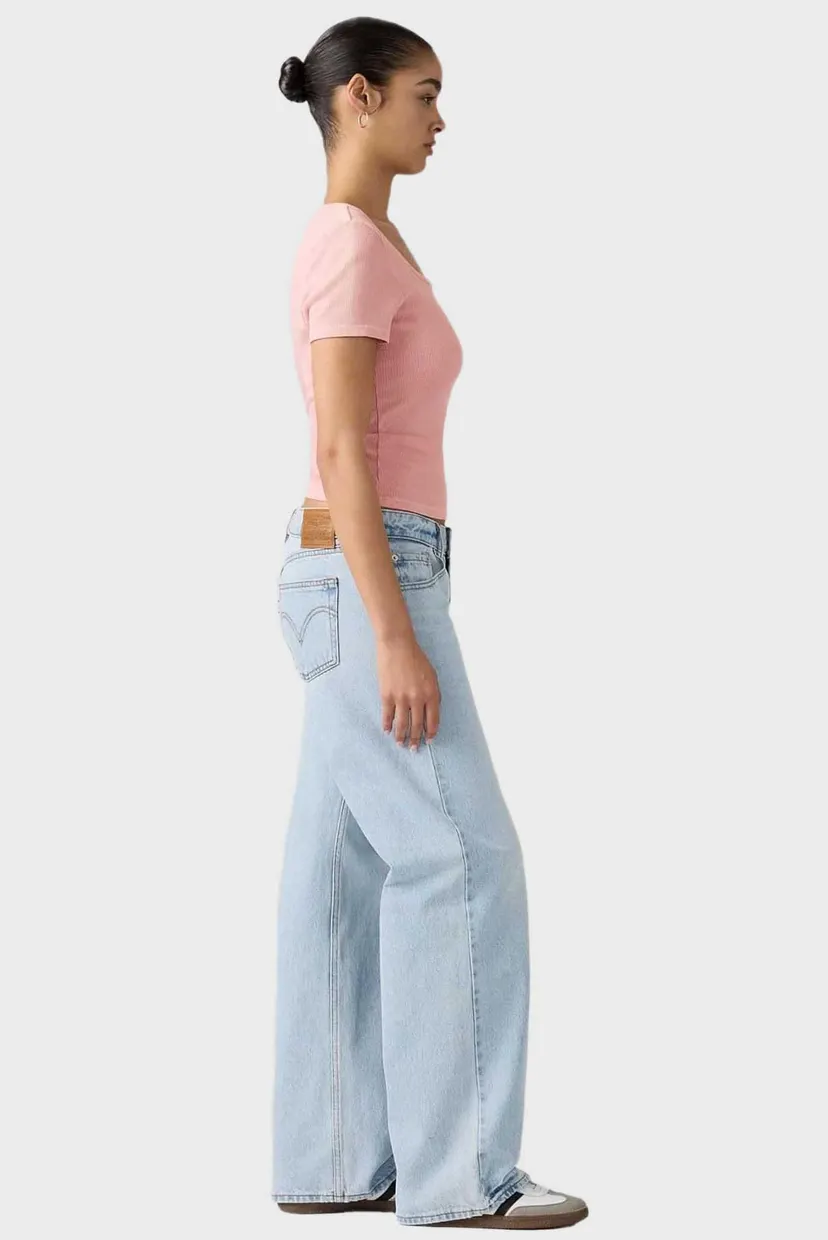 Женские голубые джинсы Low Loose 4