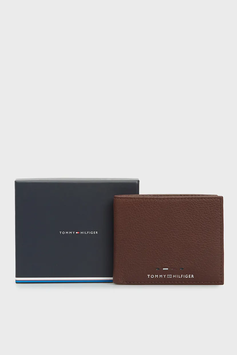 Мужской коричневый кожаный кошелек TH PREMIUM MINI CC WALLET 5
