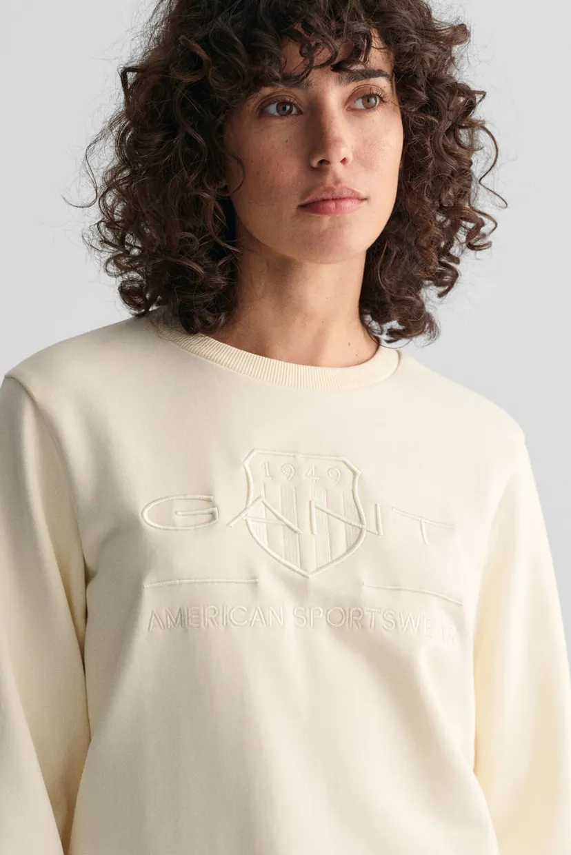 Жіночий білий світшот REG TONAL SHIELD C-NECK 4
