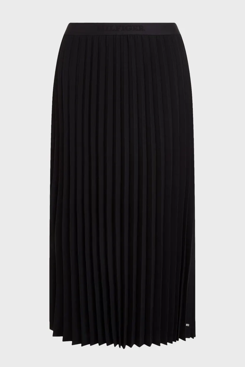 Жіноча чорна плісирована спідниця FLUID PLEATED MIDI SKIRT 5