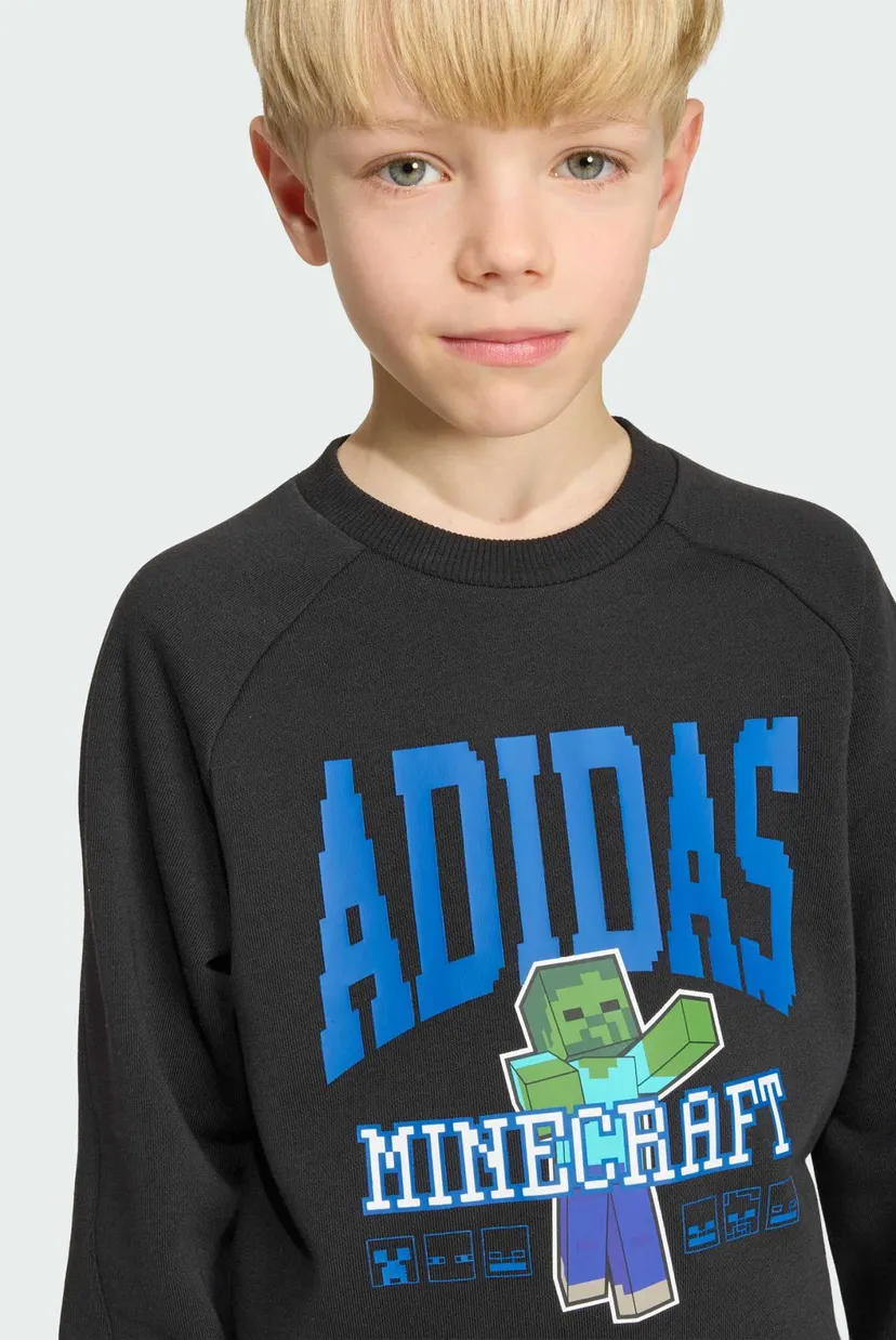 Детский черный комплект одежды (свитшот, джоггеры) ADIDAS MINECRAFT 6