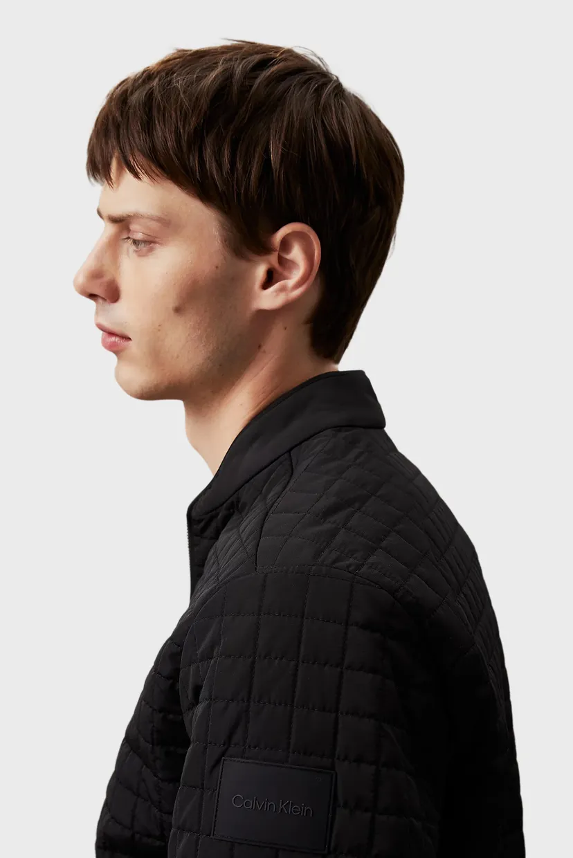 Чоловічий чорний бомбер GRID QUILT BIKER SLW 5