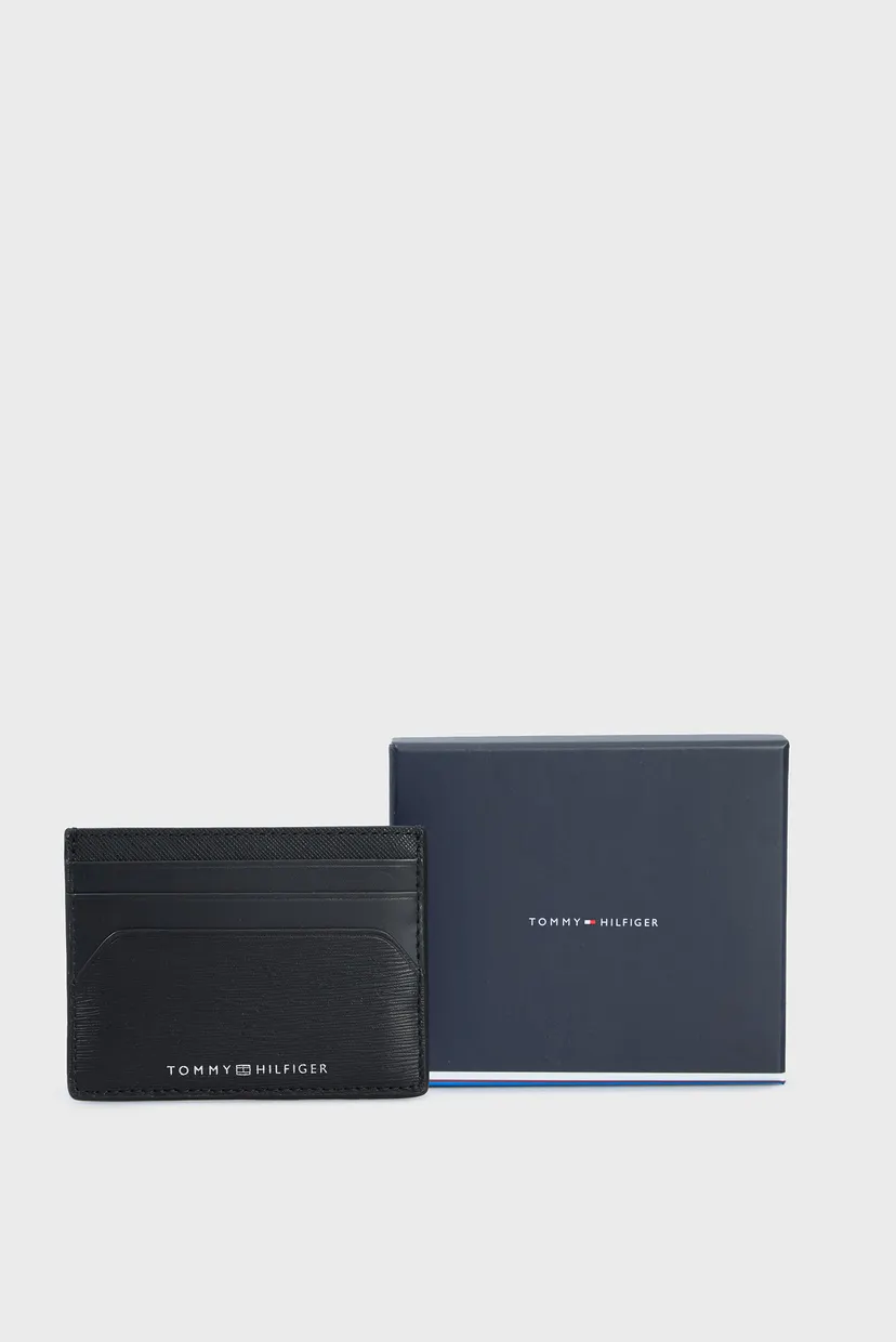 Чоловічий чорний шкіряний кардхолдер TH PLAQUE CC HOLDER 5