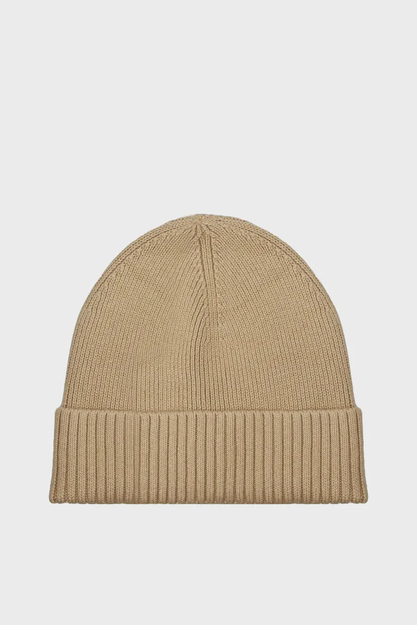 Чоловіча бежева шапка TH FLAG PIMA COTTON BEANIE 3