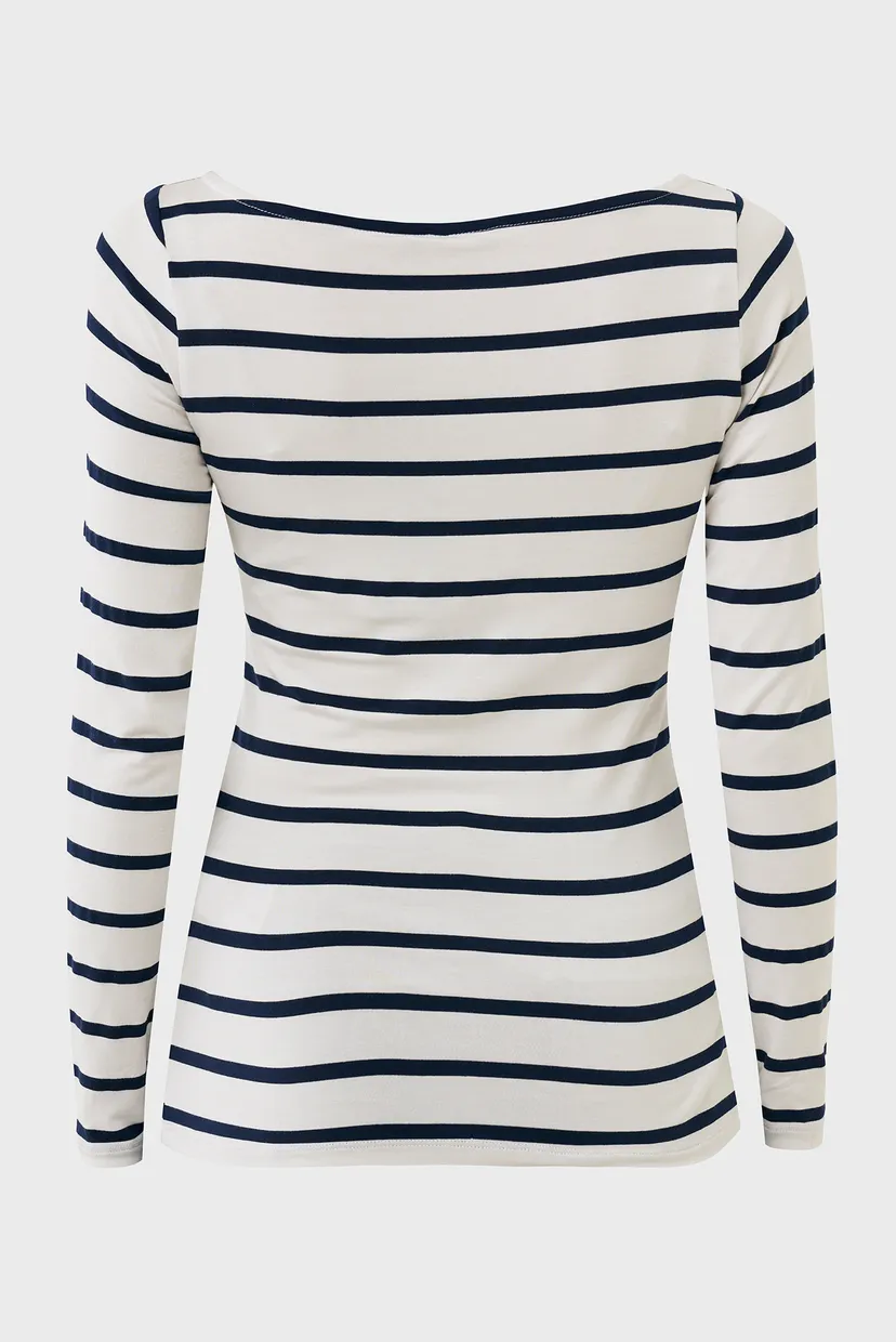 Женский лонгслив в полоску SENNE Boat neck t-shirt long sleeve 6