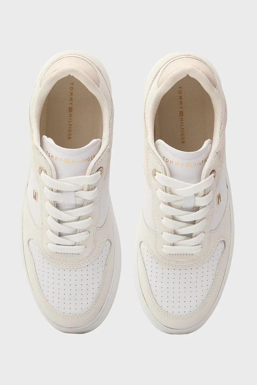 Жіночі білі шкіряні  снікерси SPORTY CUPSOLE 4