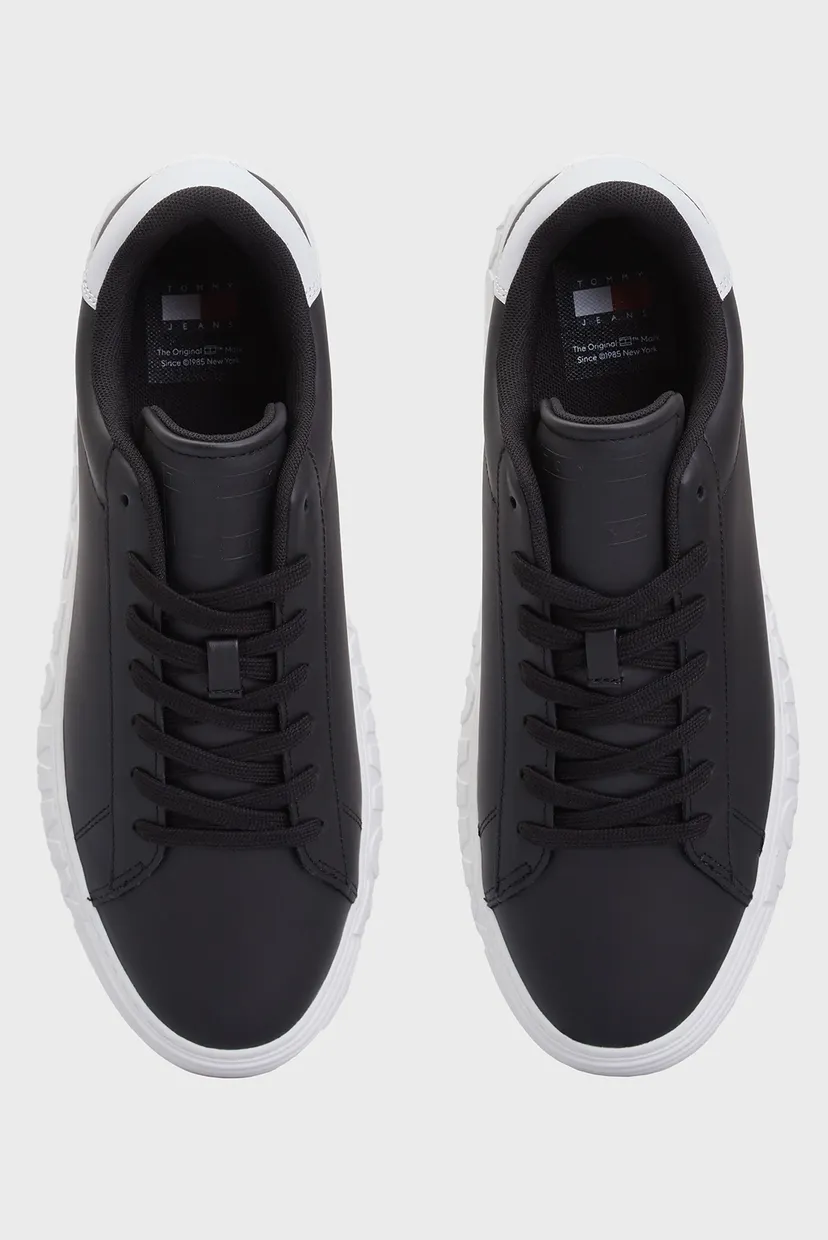 Чоловічі чорні шкіряні снікерси TOMMY JEANS LEATHER 4
