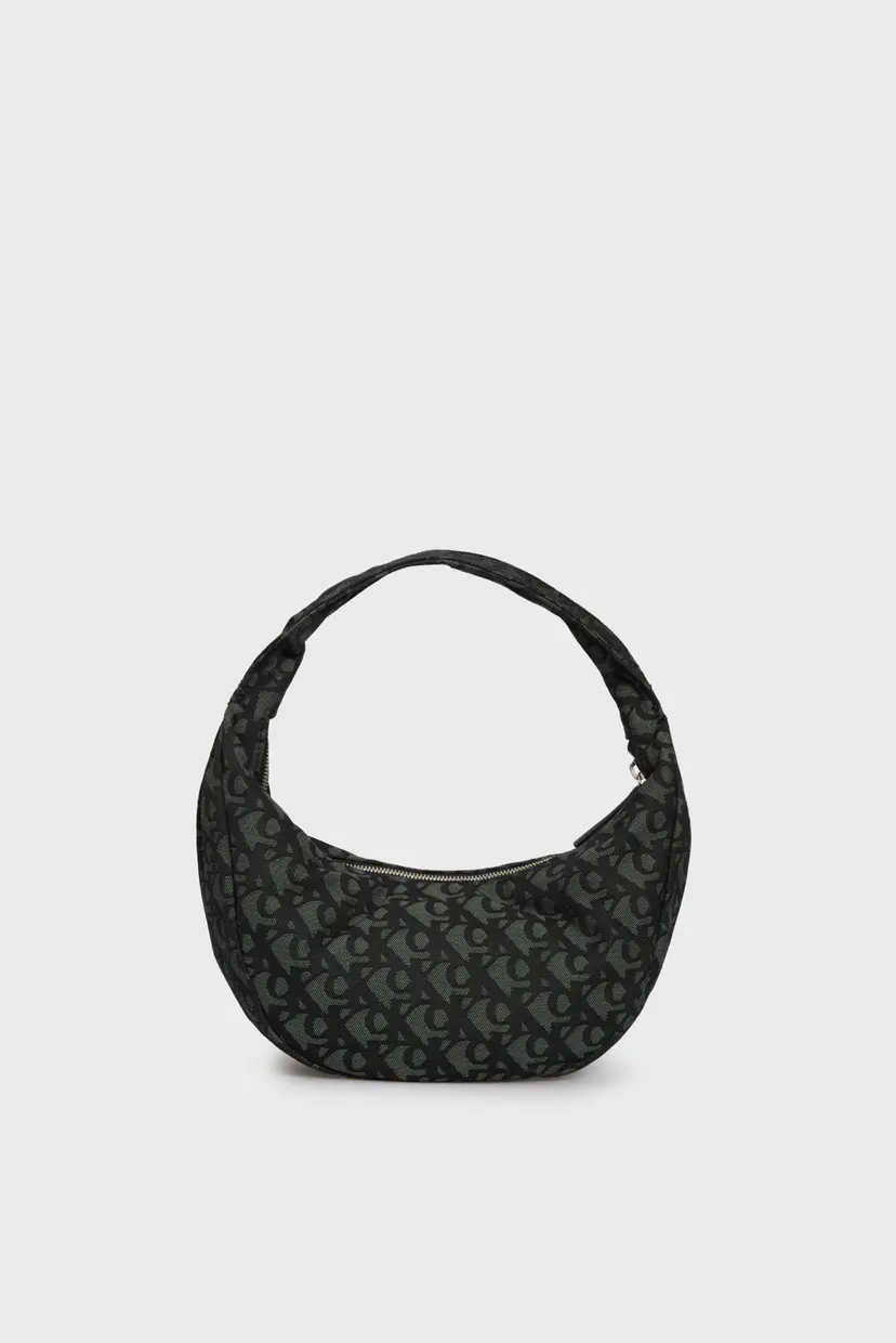 Женская черная сумка с узором MONOGRAM PINCHED MEDIUM SHOU 4
