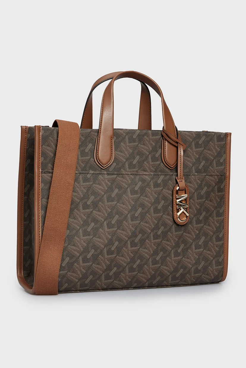 Женская коричневая сумка с узором GIGI LG GRAB TOTE 3