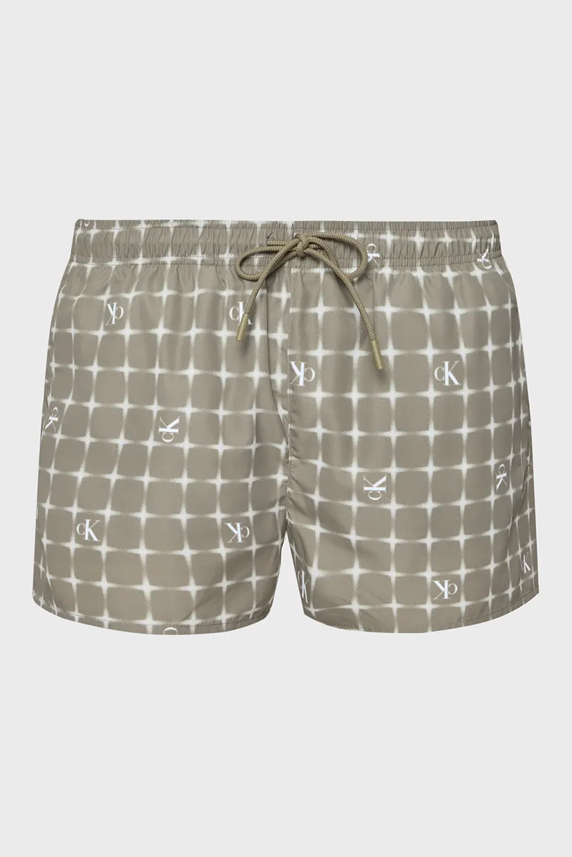 Чоловічі оливкові плавальні шорти з візерунком SHORT DRAWSTRING-PRINT 6