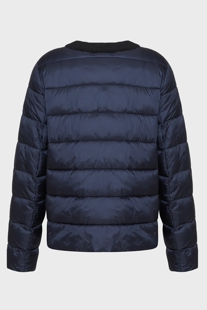 Женская темно-синяя куртка COLLARLESS PACKABLE JACKET W CORDUROY TRIM 5