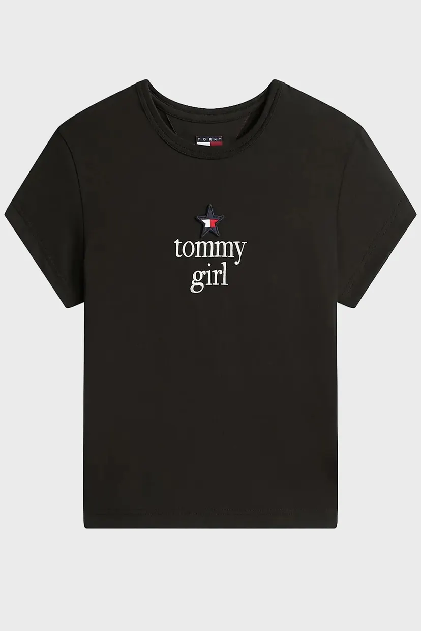 Жіноча чорна футболка TOMMY GIRL STAR 6