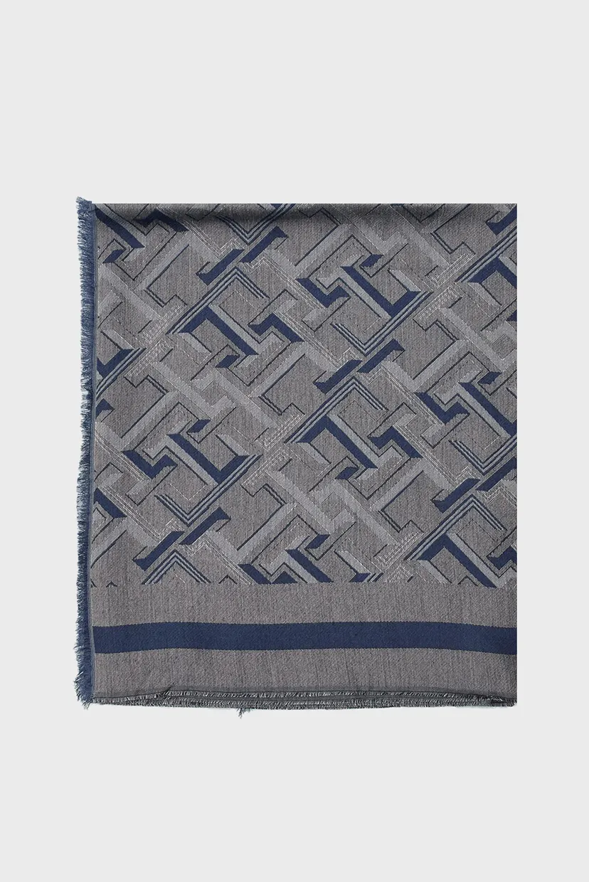 Женский синий шарф с узором TH DISTINCT JACQUARD SCARF 3