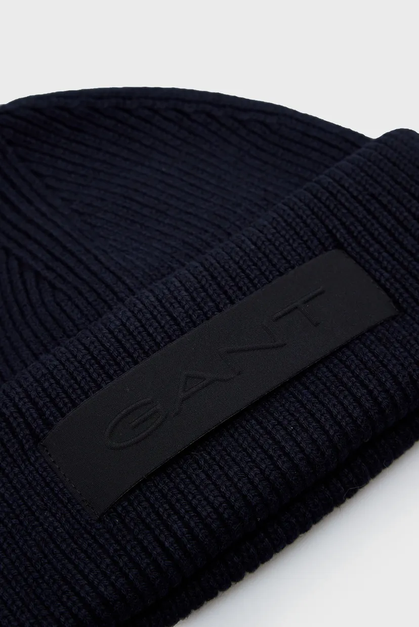 Мужская темно-синяя шапка RIBBED BEANIE 4